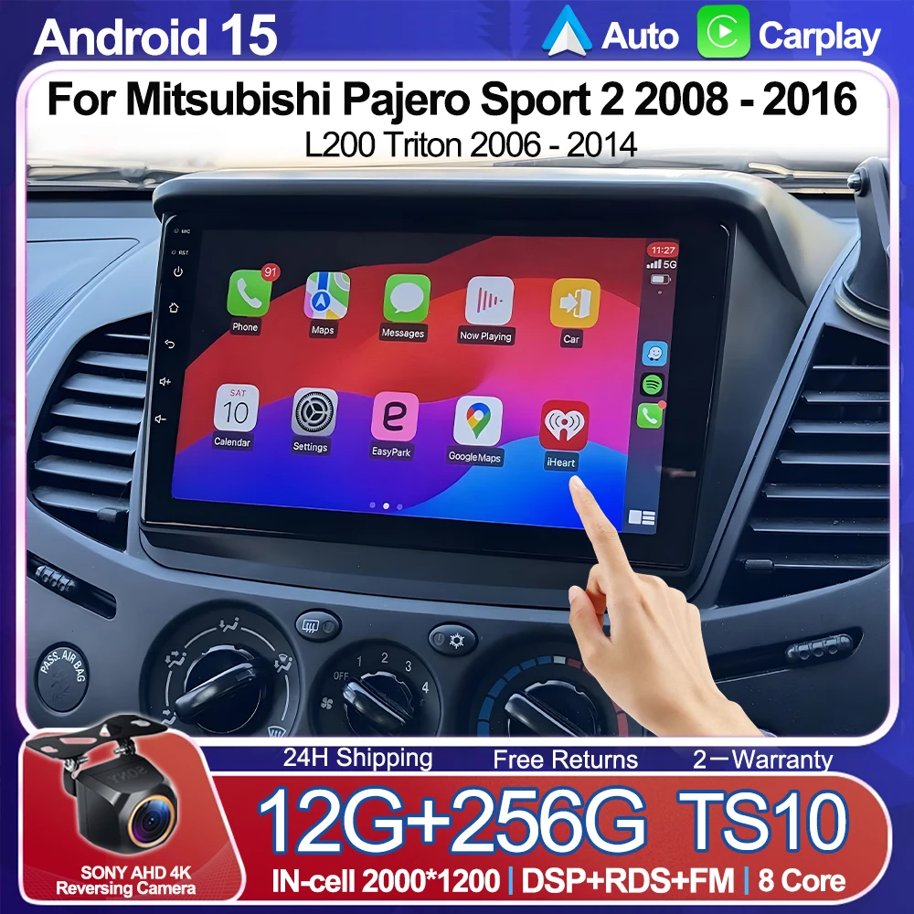 

9-дюймовый автомобильный радиоприемник для Mitsubishi Pajero Sport 2 2008-2016 L200 Triton 2006-2014 2din Android15 Carplay Multimidia видеоплеер 5G