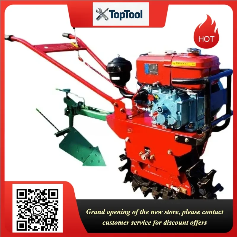 Crawler Type Micro Tiller Agricultural Multifunctional Machine for Water And Dry Dual-Purpose Ditching And Soil Turning Plowing