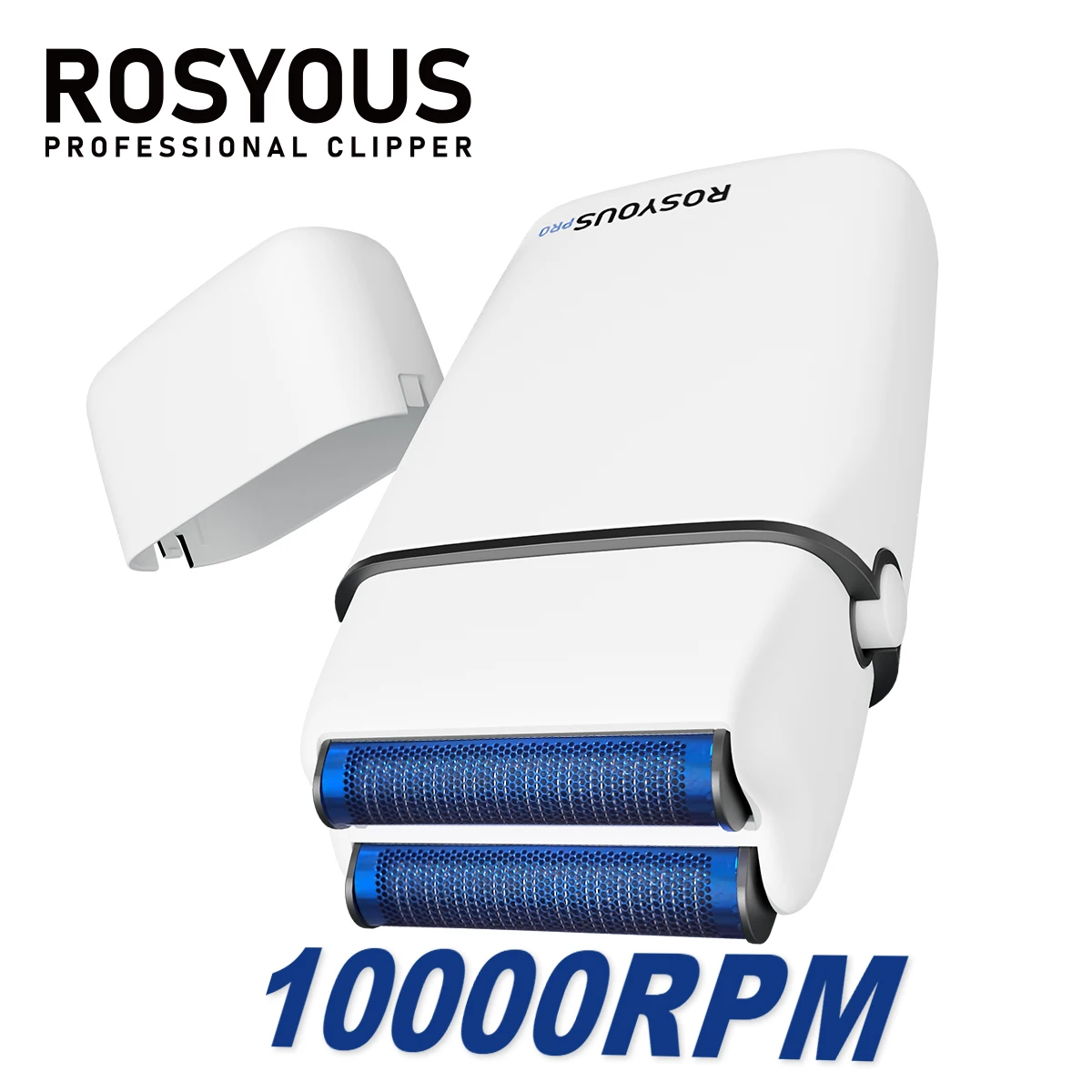 

10000 об/мин ROSYOUS RS620 мужская электробритва с двойной фольгой, синий гипоаллергенный нож, сетка, профессиональный триммер для бороды для мужчин, парикмахерская
