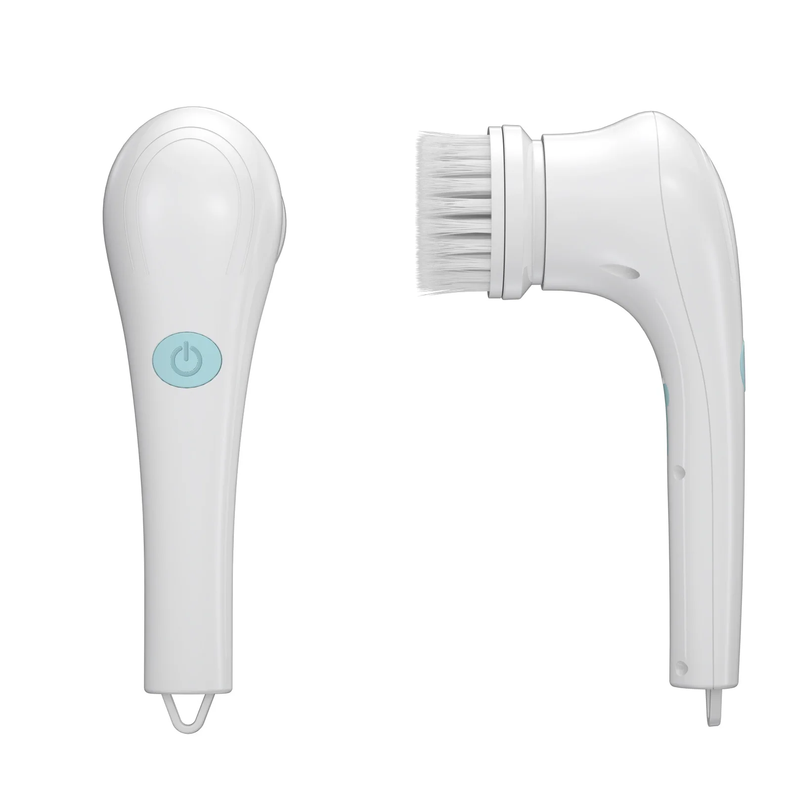 전기 청소 브러시 스틸 울 볼 다섯 개의 브러시 헤드 긴 손잡이 휴대용 청소 주방 설거지 도구 청소 브러시