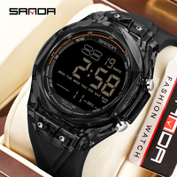 SANDA Military Sport Watch Mens Clock Fashion Digital Wristwatch Luxury Countdown Multifunction Watches Waterproof Hour Bracelet