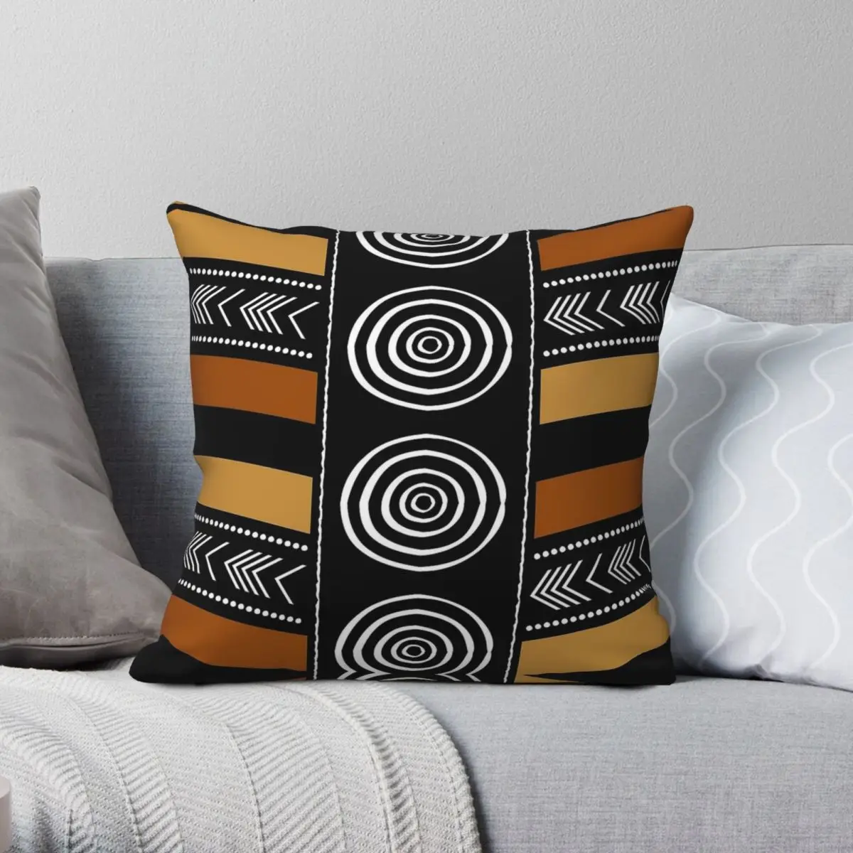 African Mud Cloth Art Pillowcase Polyester Linen Velvet Printed Zip Decor Throw Pillow Case Sofa Seater Cushion Cover Wholesale