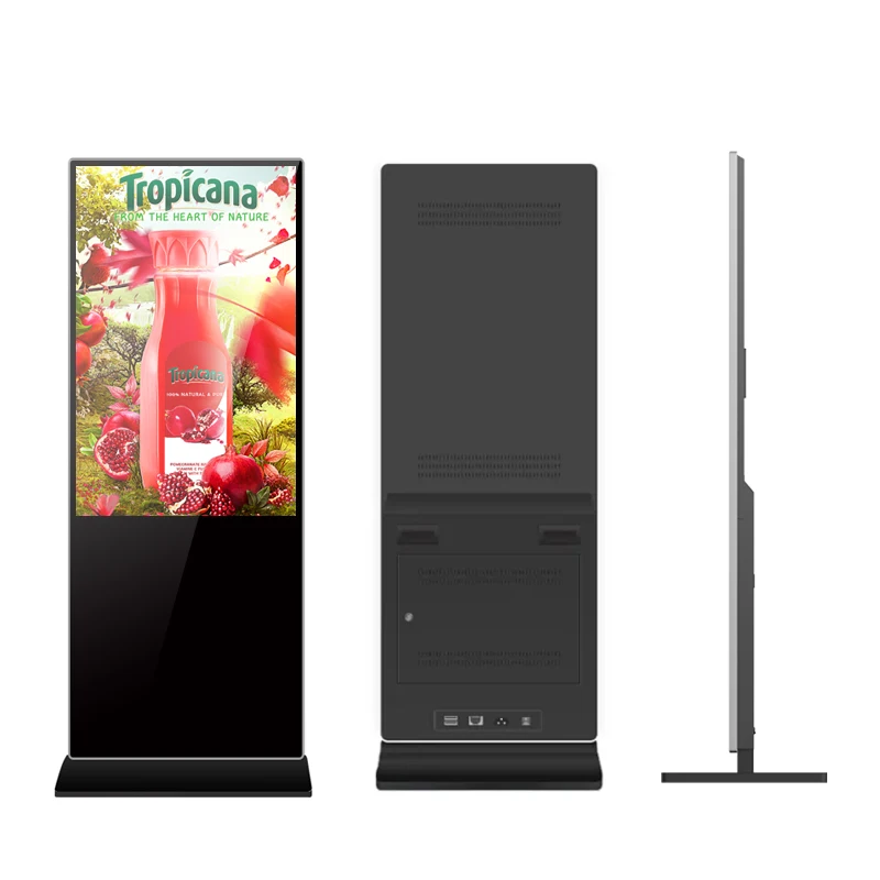 Floor standing 43 49 55 inch android video lcd advertising player kiosk vertical totem digital touch signage display