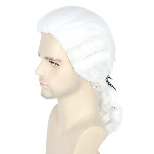 باروكة كوسبلاي صناعية ملونة مضفرة على شكل ذيل حصان، قطعة شعر كاملة الرأس للعب الأدوار في حفلات الهالوين