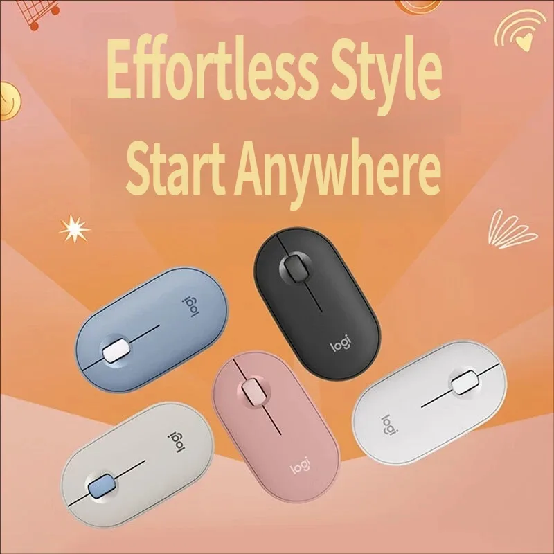 NEW Logitech PEBBLE 2.0 Wireless Bluetooth Mouse - Silent Mouse - Office Pebble Stone Portable - Upgraded to Pebble 2 Generation
