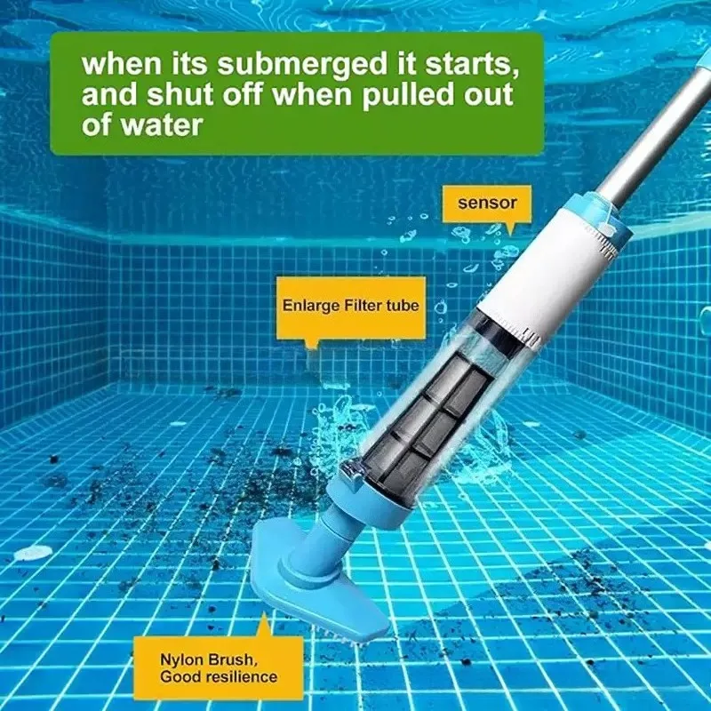 1pcs Cordless Rechargeable Pool Vacuum Cleaner Suitable For Spa Center Bathtub Sand Debris