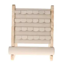 Natural Wooden Jewellery Display Rack - Earrings Bracelet Watch Bangle Holder Stand Organizer Shelf Showcase