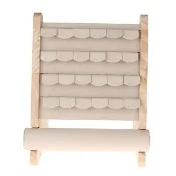 天然ジュエリーの木製ジュエリーディスプレイラック、イヤリング、ブレスレット、時計、バングルホルダー、スタンドオーガナイザー、ショーケース