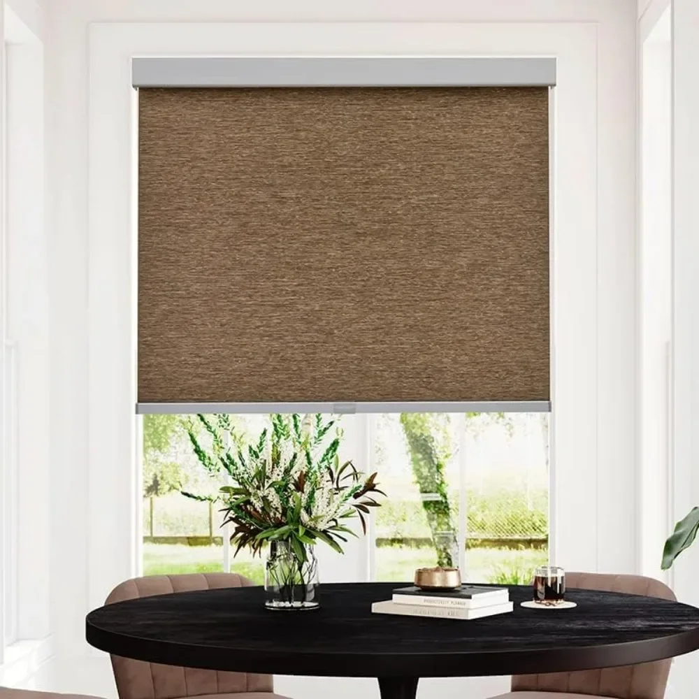 

ad Persilux Free-Stop Cordless Roller Shades Light Filtering Roller Blinds for Windows (23" W x 72" H) Natural Woven Fabric
