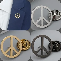 Round gold-plated peace symbol badge, women’s anti-exposure buttons, suit lapel pin, collar brooch, formal accessories