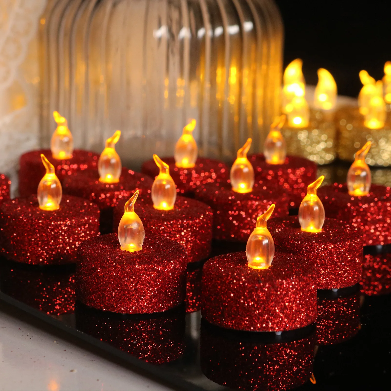 Creative Candles, Birthday Party Supplies, Christmas Decoration Items, LED Electronic Candles, Golden Candles view 4