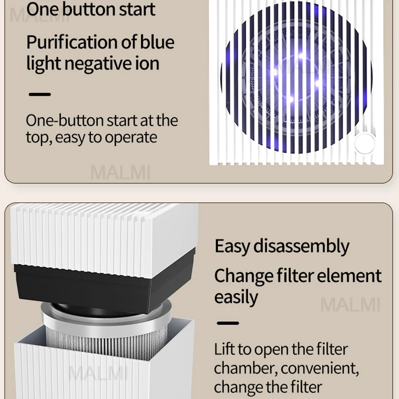 샤오미 Youpin HEPA 휴대용 공기 청정기, Pm2.5 먼지 흡착, 냄새 제거, 꽃가루 알레르기로 인한 간접 연기