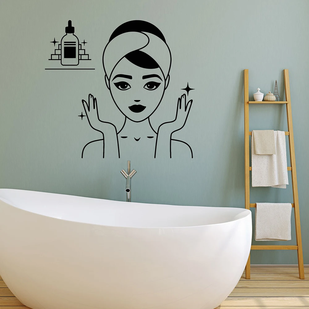 1PC Lovely Beauty treatment Vinyl Wall Sticker Home Decor Stikers Door Decor Waterproof Wall Art Decal