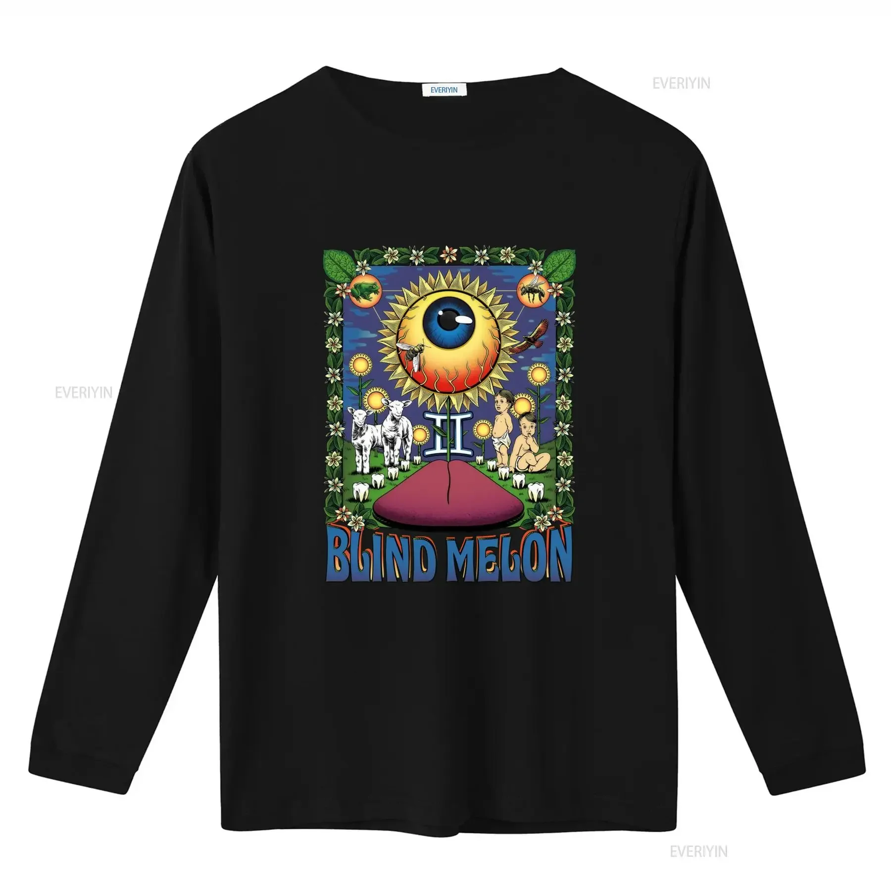 Blind Melon Sunflower Eye Sheep T Shirt Men's Rock Band Merch with Unique Art Print vintage Washed Breathable fashion Soft
