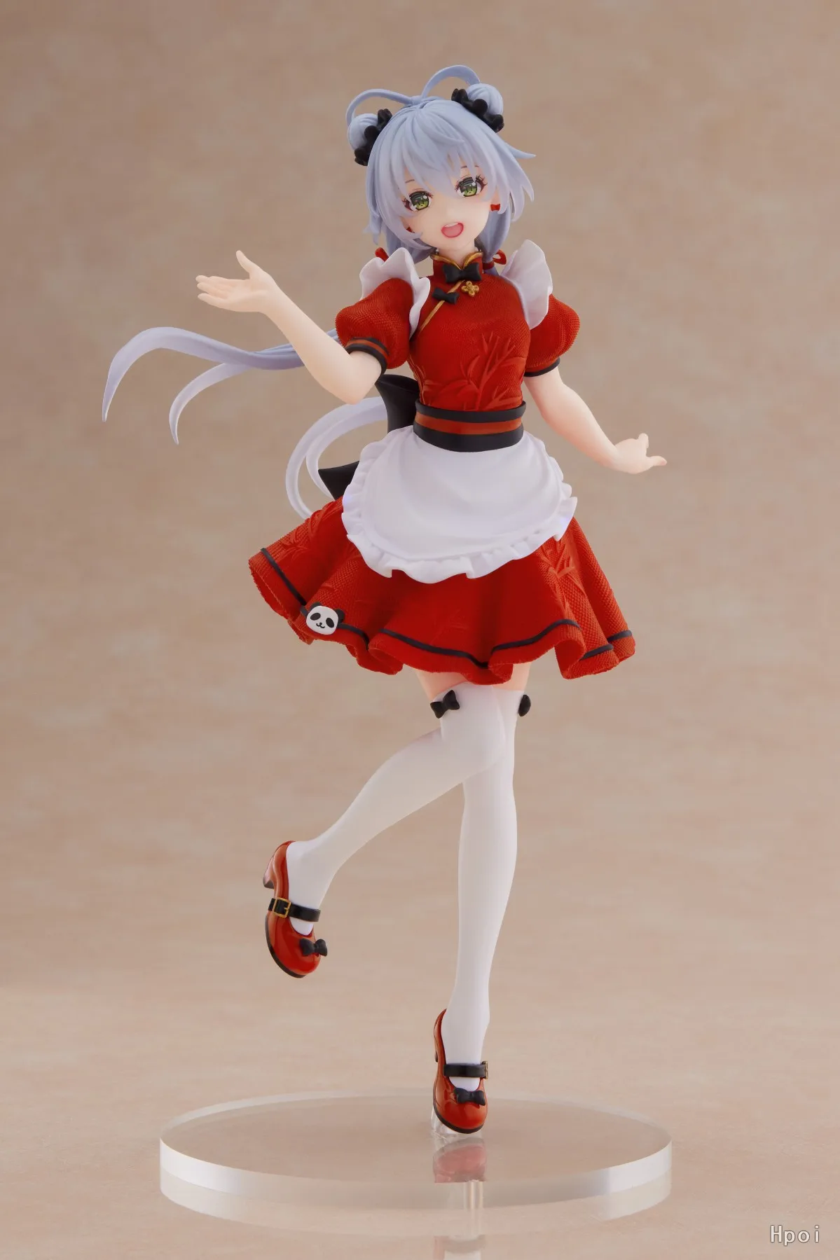 21CM Anime Vsinger Luo Tianyi Coreful Figure 메이드 ver 레드 Cheongsam 메이드 복장 애니메이션 모델 장난감 선물 컬렉션 액션 피규어