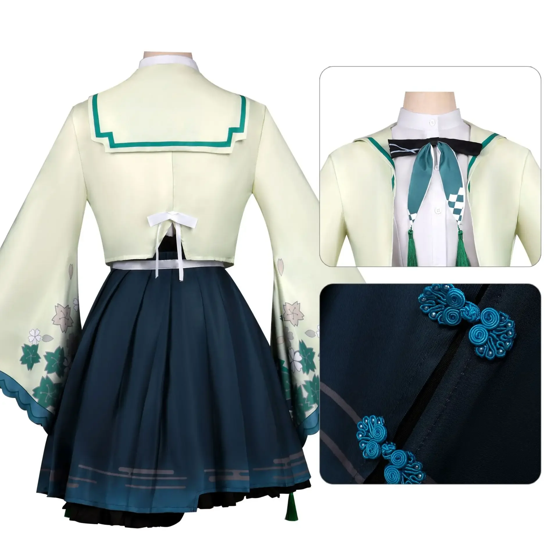 Косплей Кусанаги Нене, карнавальный костюм, игровой проект Sekai, красочное сценическое платье для косплея, галстук-бабочка, комплект аксессуаров на Хэллоуин, Рождество