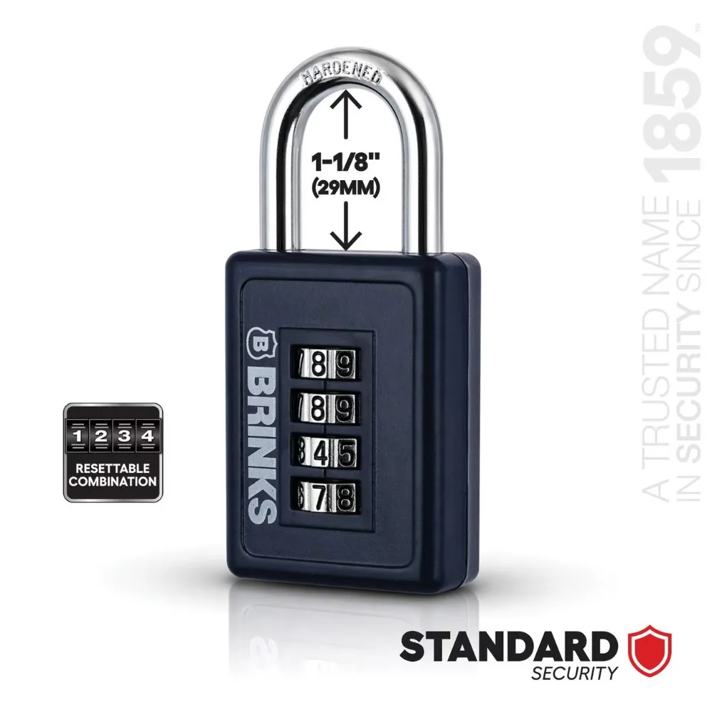 Heavy Duty Sport Padlock 40mm Zinc Diecast Combination Lock with 1 3/16 Inch Steel Shackle for Gym Lockers Bags Storage Security