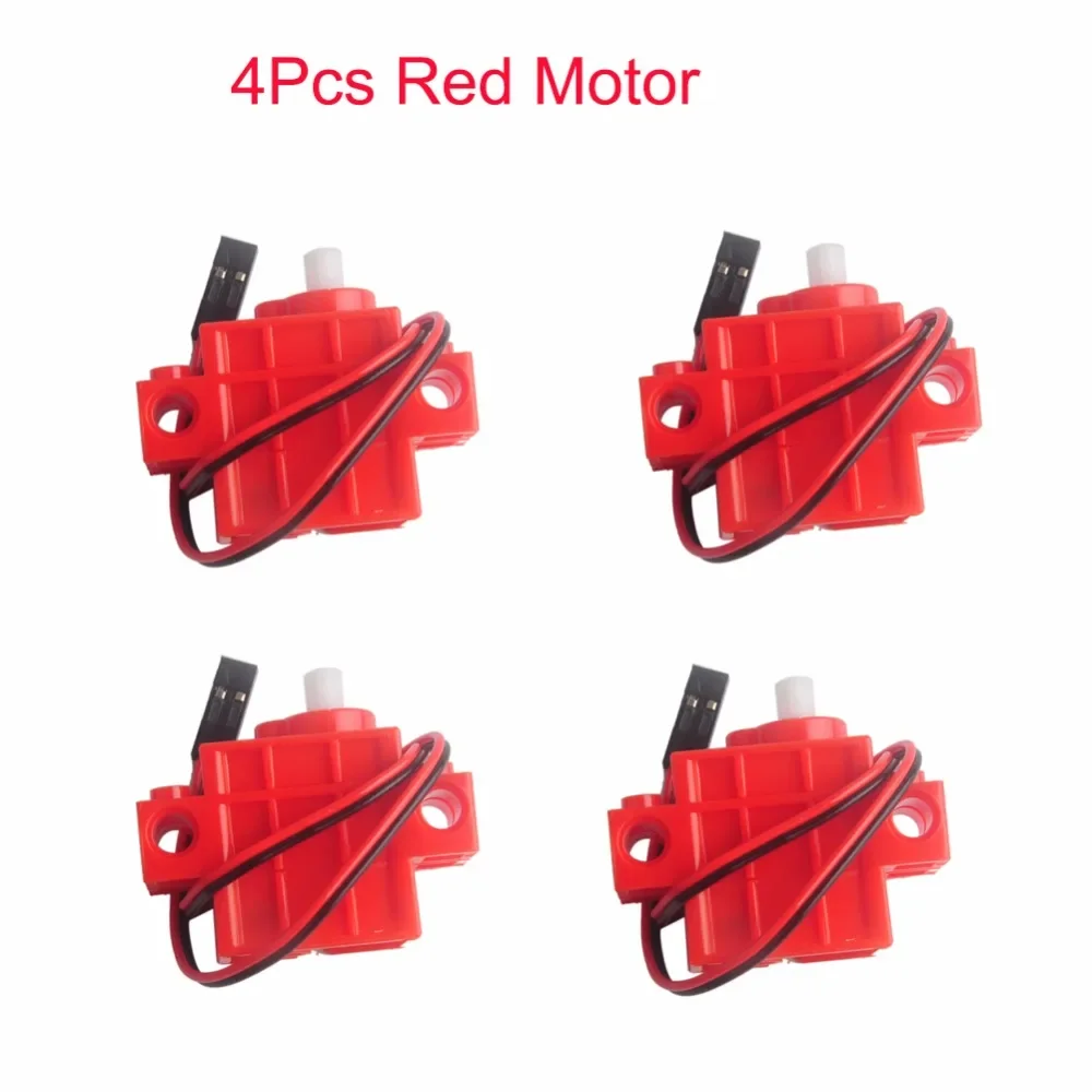 4Pcs Red Gear Motor for Geek Servo, for micro:bit Robotbit LEGOed Smart Car Makecode, for Kids Eduction MB0007