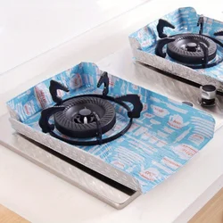 1/2pc Gas Stove Tin Foil Protector Cover Non-stick Reusable Cooker Protective Aluminum Liner Stovetop Oil-proof Clean Pad Circle