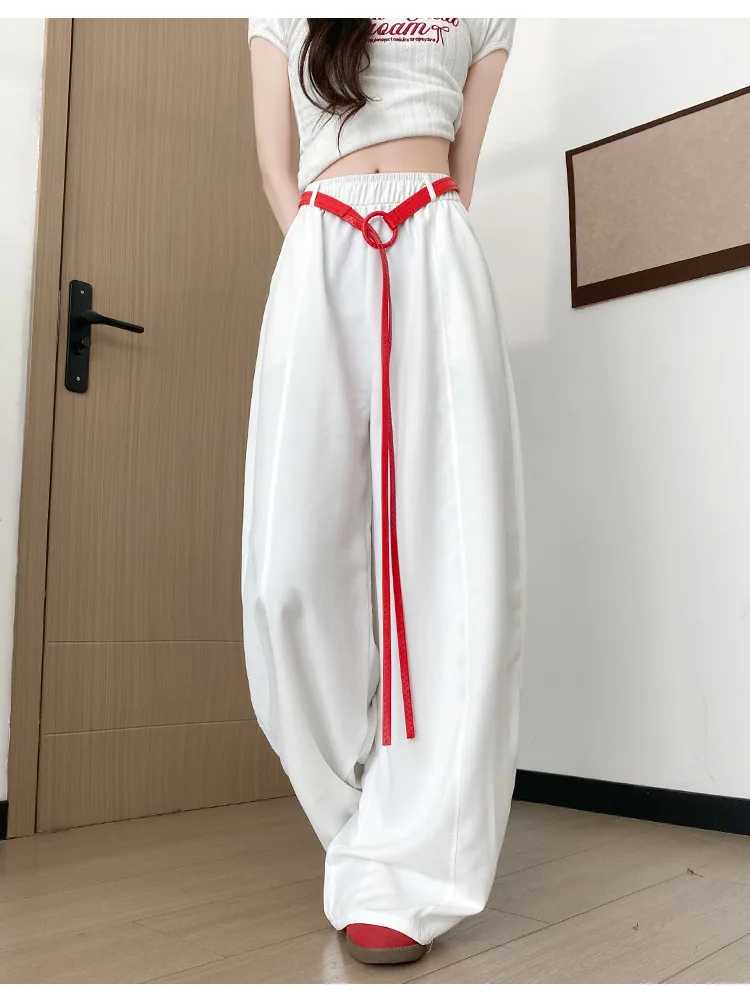 Women's Curved-Leg Quick-Dry Balloon Trousers High-waisted, Drape-Fit Stretch Soft Breathable Wide-Leg Trousers Petite Figures