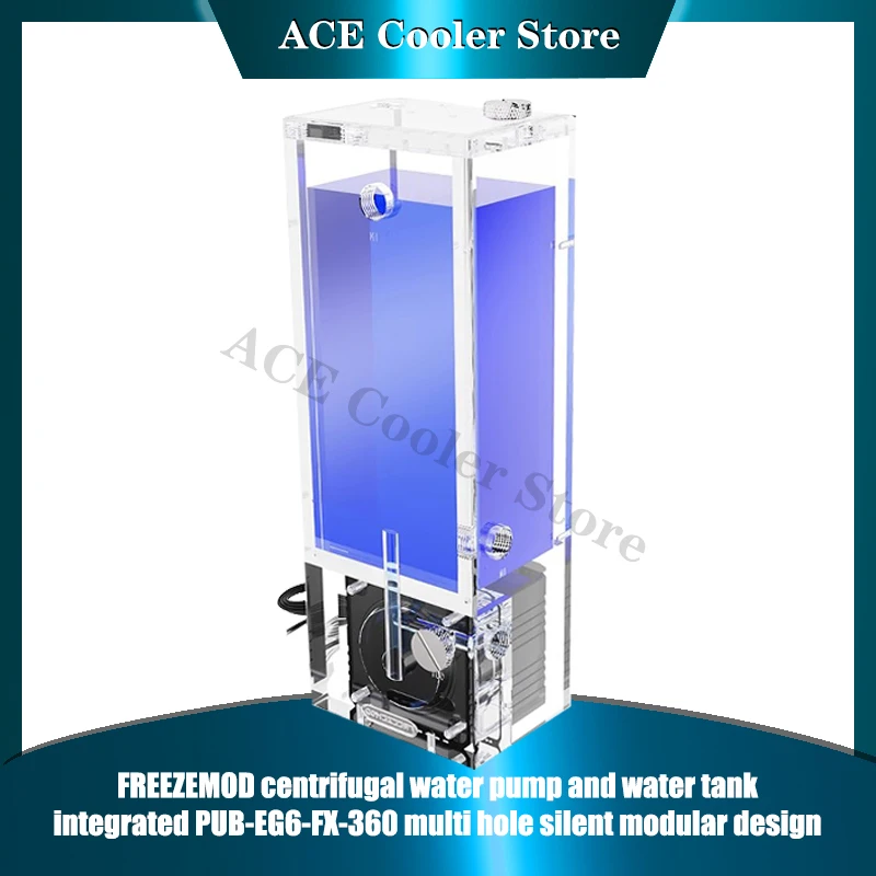 

FREEZEMOD Box Pump AIO Square Shape Reservoir, 650L/H Centrifugal Pump-core/Silent Modular Design, 600ML PUB-EG6-FX-360