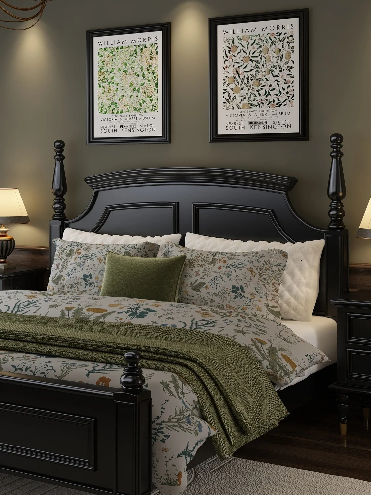 

Кровать в стиле ретро из массива дерева, мебель длиной 1,8 метра