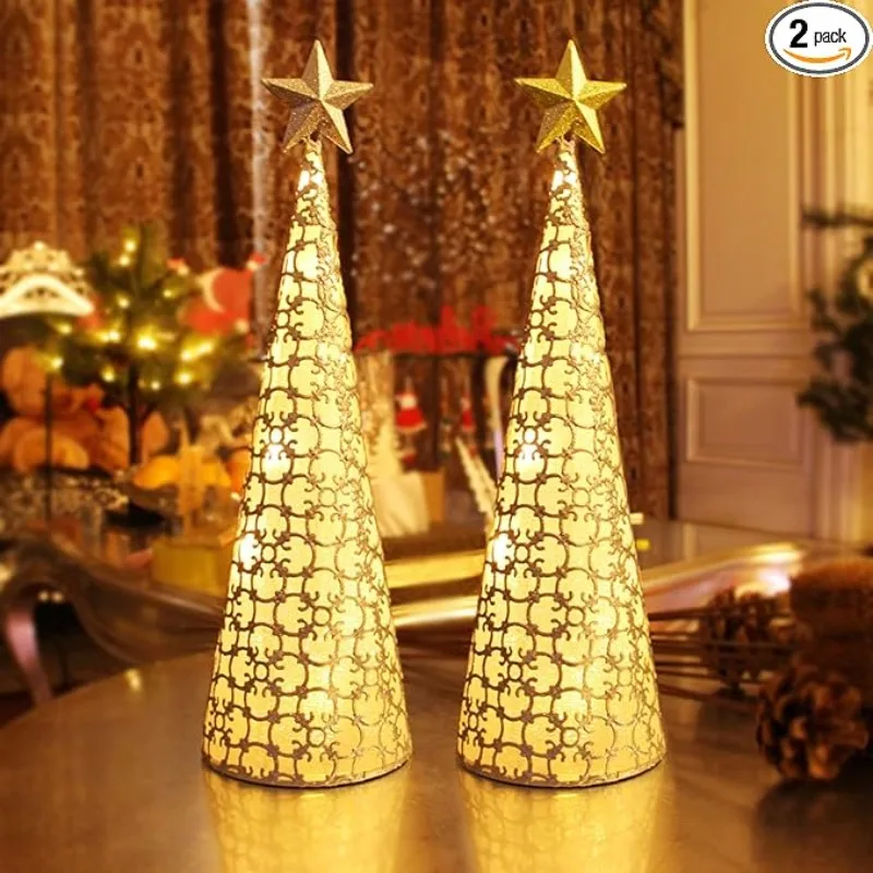 Europäischer Weihnachtsbaum aus Metall, Kerzenhalter, Urlaubsdekoration, Teelicht, Tisch, Urlaub, Party, Heimdekoration, Zubehör