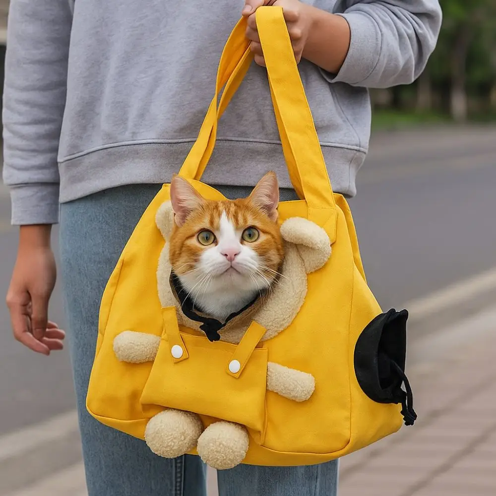 

Ventilated Breathable Cat Carrier Bag Adjustable Can Be Exposed Cats Shoulder Bag Portable Pet Travel Bag for Cats and Dogs