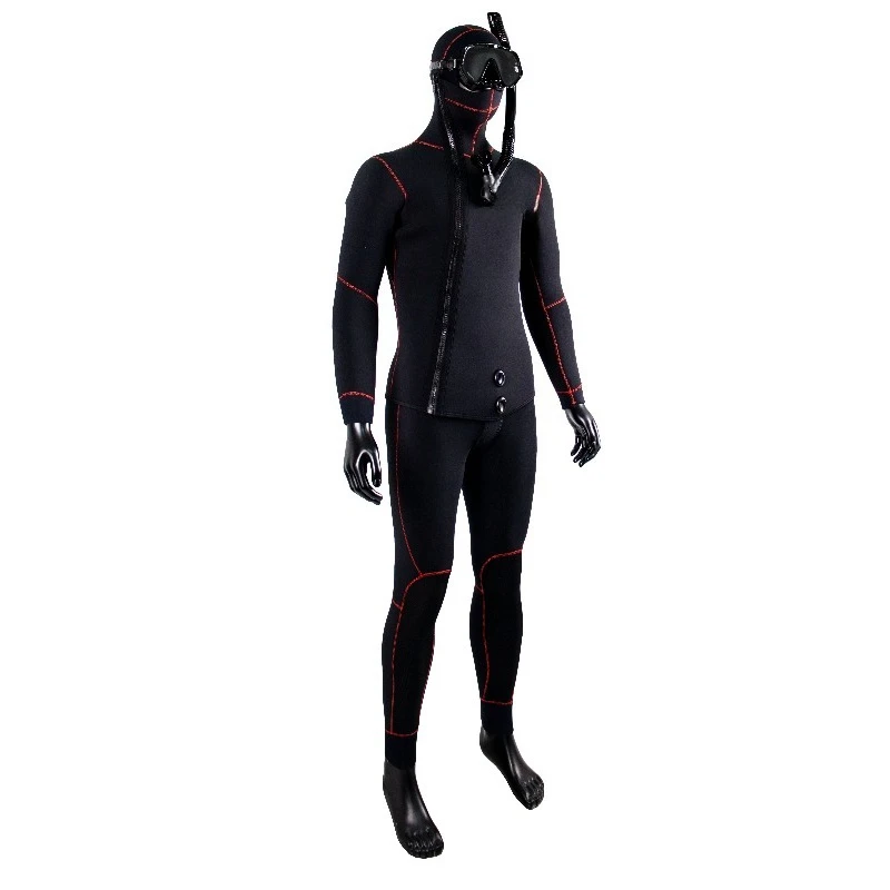 Men's  Long-sleeved Conjoined Diving Suit 5mm Material Compound Nylon Cloth Side Zipper