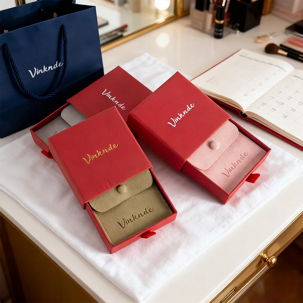 

Индивидуальный красный бумажный картонный ящик, коробка для упаковки ювелирных изделий, свадебные подарочные коробки, ожерелье, серьги, браслет, кольцо, сумка-защелка