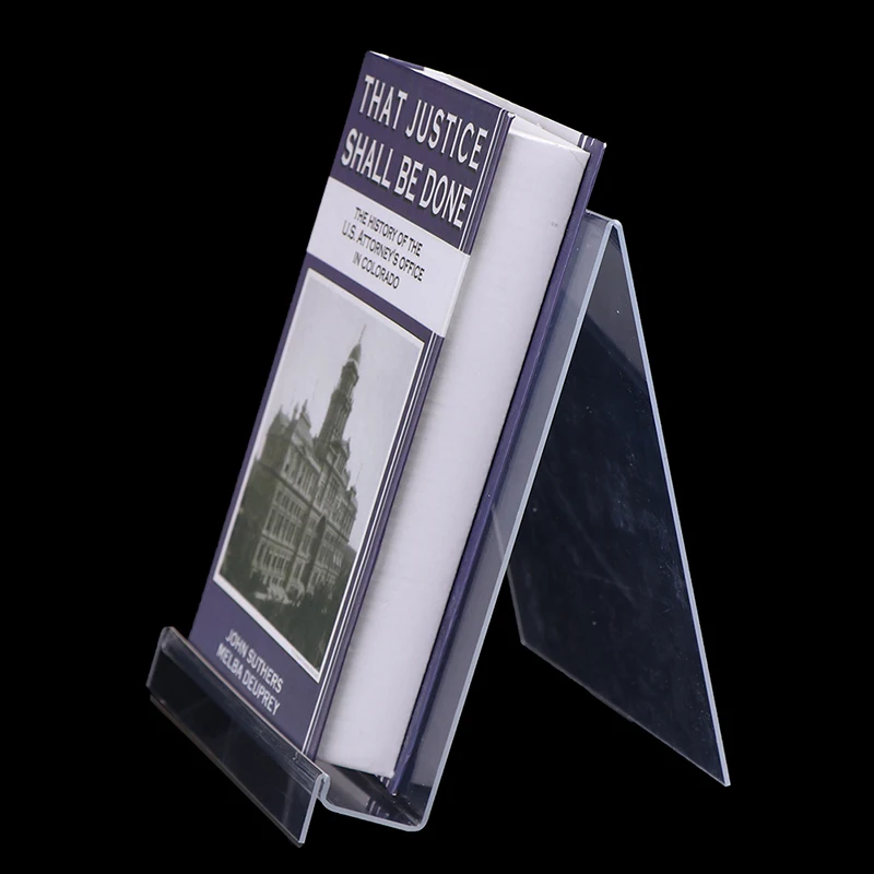 1Pcs Buch Display-ständer Desktop Buch Halter Transparent Acryl Buch Regal Vertikale Buch Lehrbuch Display Standfuß Transparent