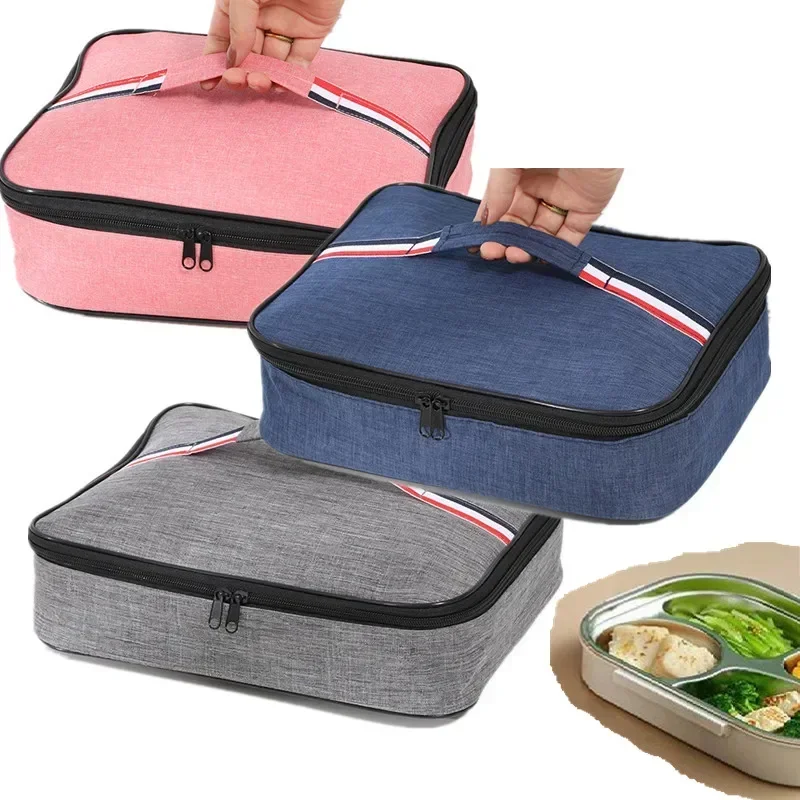 Insulated Lunch Box Men Women Travel Portable Camping Picnic Bag Oxford cloth+aluminum foil Cold Food Cooler Thermal Bag Handbag