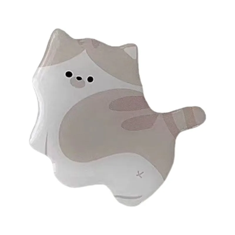 Acrylic Cat Phone Stand with Resin Cute Extendable Adhesive Holder for Desk,Stretchable Sticker Base Mobile Clip for All Phones