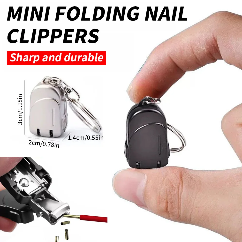 Stainless Steel Portable Folding Nail Clipper Set with Keychain – Compact Design for On-The-Go Nail Care And Pedicure, Nail File