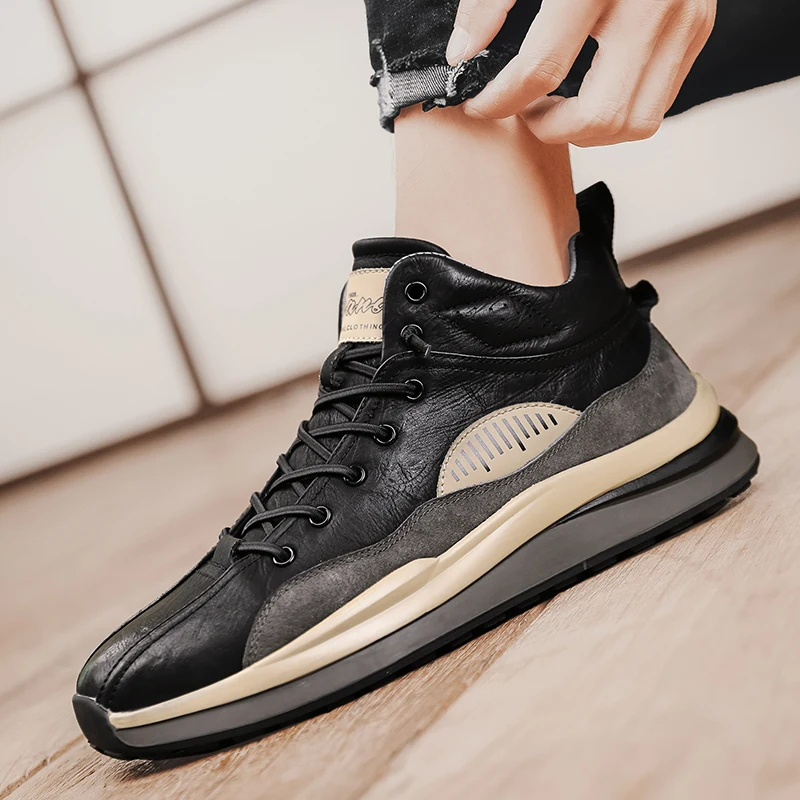 

Мужские повседневные кроссовки большого размера Bubuk, удобные для всех сезонов, мужская обувь на шнуровке, нескользящая и износостойкая походная обувь, прогулочная обувь, дышащий верх, подходит для повседневного ношения, походов, треккинга, деловая повсе