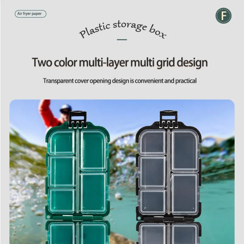 Double Sided Fishing Tackle Box Lure Hook Storage Case 10 Compartment Tool Multi Grids Organizer Carp Bait Container Equipment