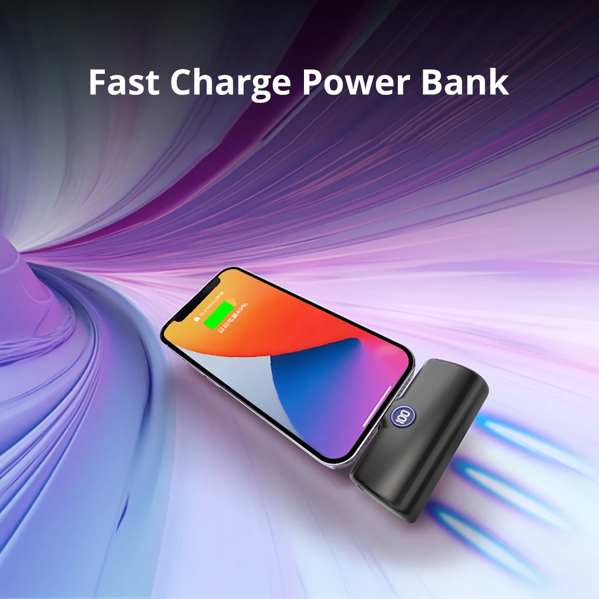 

Fast Charge Mini Power Bank Lightweight Portable External Battery for iphone Samsung Built-in Type C Lightning Charge Port