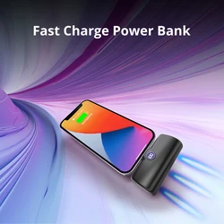 Mini BANCO DE ENERGÍA DE CARGA RÁPIDA, batería externa portátil ligera para iphone y Samsung, puerto de carga Lightning tipo C incorporado