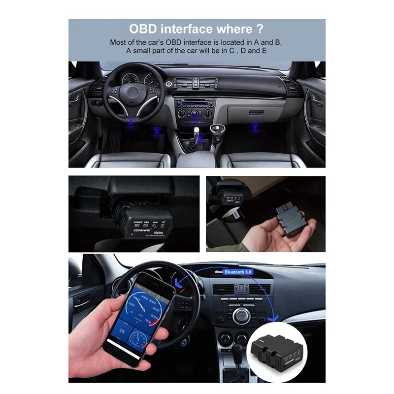 A80X-KONNWEI KW902 Elm327 V1.5 Car Diagnostic Tool Code Reader Bluetooth 5.0 OBD 2 OBD2 Scanner For Android IOS With Switch Butt