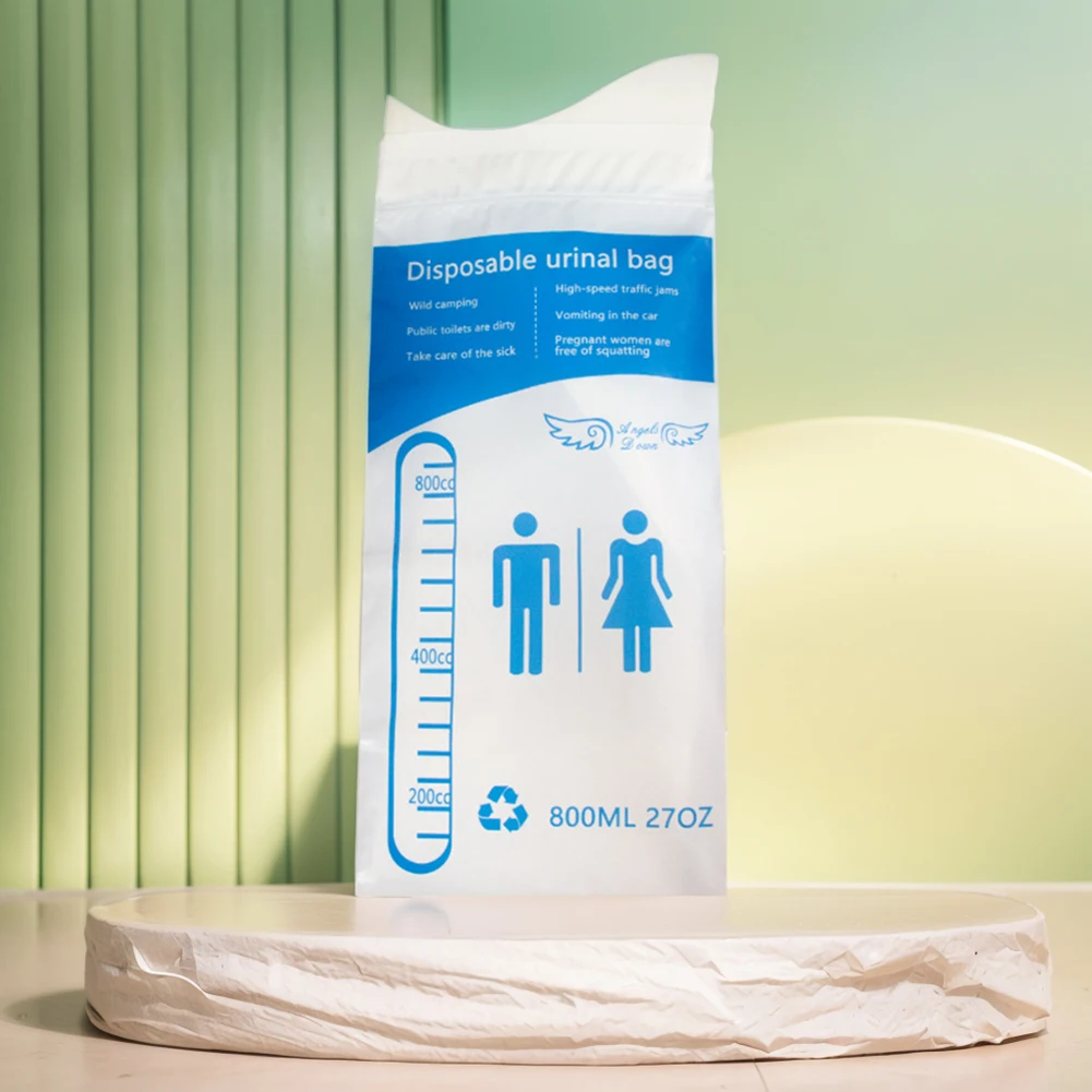 800ml Disposable Urinal Bag Outdoor Emergency Urinate Bags Leakproof Car Pee Bags Self Sealing for Traffic Jams