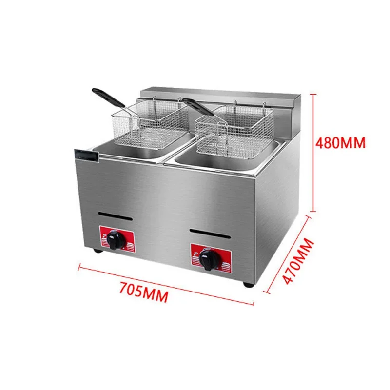 Friteuse électrique en acier inoxydable à double cuve avec contrôle de température indépendant et paniers de friture (personnalisable)