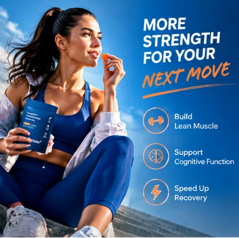 Creatine Monohydrate Gummies,1g Per Gummy Peach Flavor,Lean Muscle & Recovery Support,30 Servings