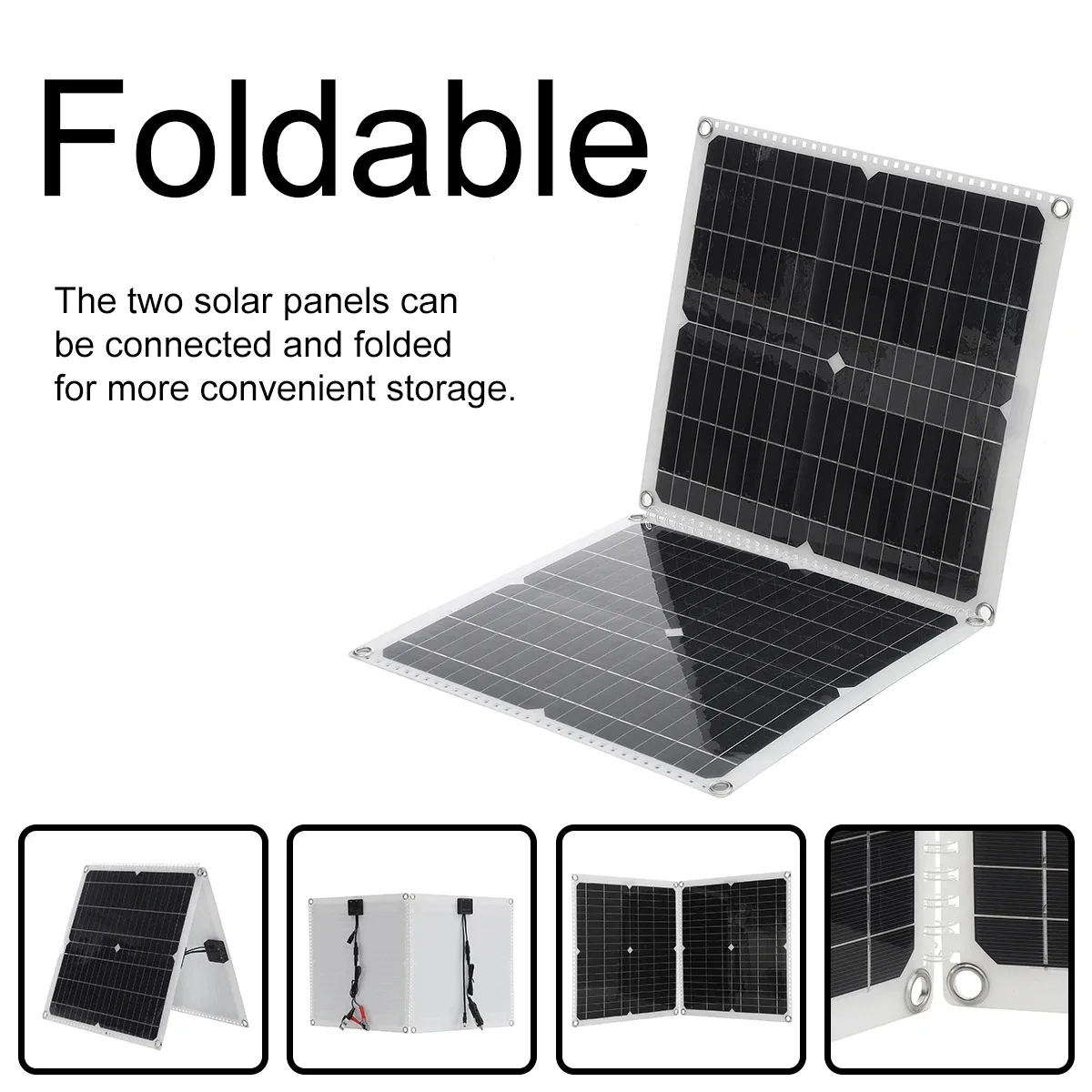 800W Solar Panel With Dual USB+DC Output Portable Foldable Charging Device Outdoor Camping Mobile Power Supply With Controller