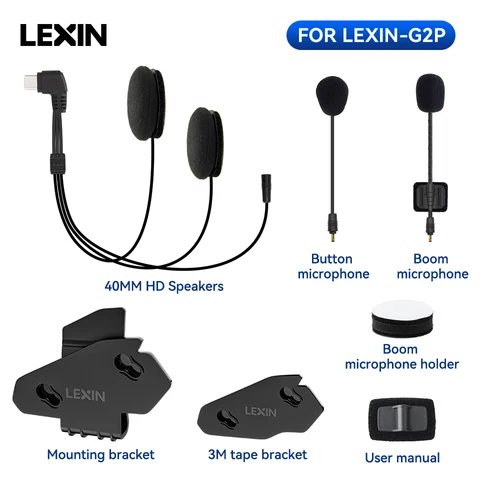 Imagen 2 del producto Marca Lexin intercomunicador auriculares y Clip Set accesorios para LX-G2P Bluetooth casco interfono auriculares Jack enchufe