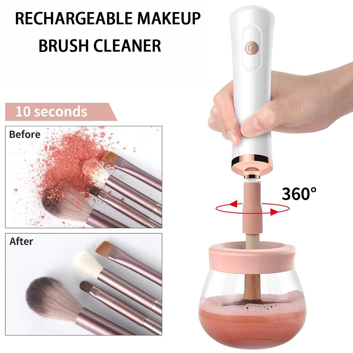 Limpiador de brochas de maquillaje eléctrico, máquina agitadora de pegamento de pestañas, lavado y secado rápido, limpieza USB, accesorios de herramientas