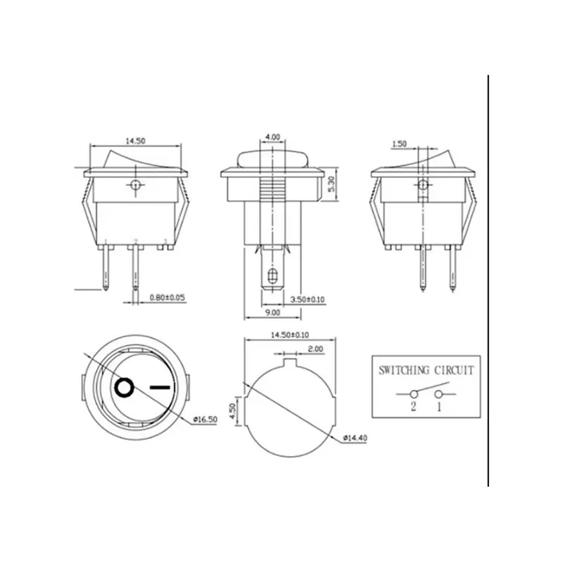 10 件 Spst Snap-In Switch on Off 2 Pin Round Snap Rocker Boat Switch Ac for Car Auto Boat Household Appliances image 5