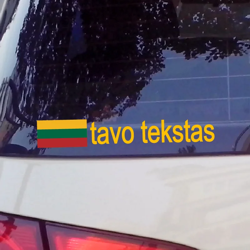 For Lithuania Flag Custom Text or Name Decorative Sticker Waterproof Reflective Car Motorcycle Exterior Accessories