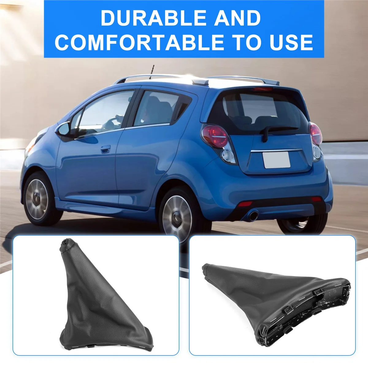 Handbrake Gaiter Cover Hand Brake Boot Black PU Leather for Chevrolet Spark 2011-2016