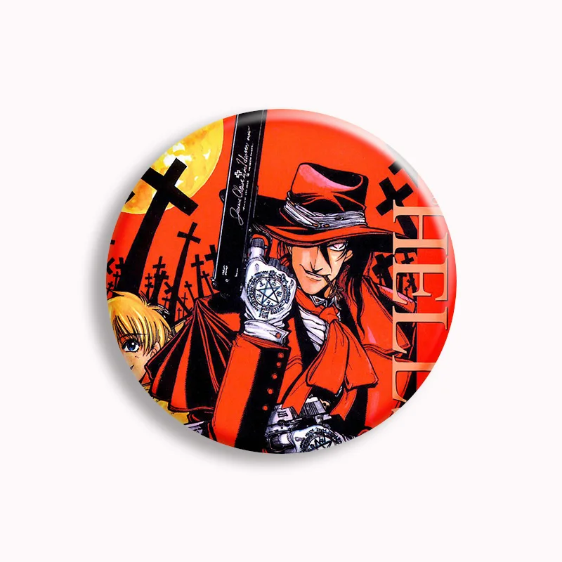 Anime Hellsing Manga Soft Button Pin Harajuku Aesthetic Brooch