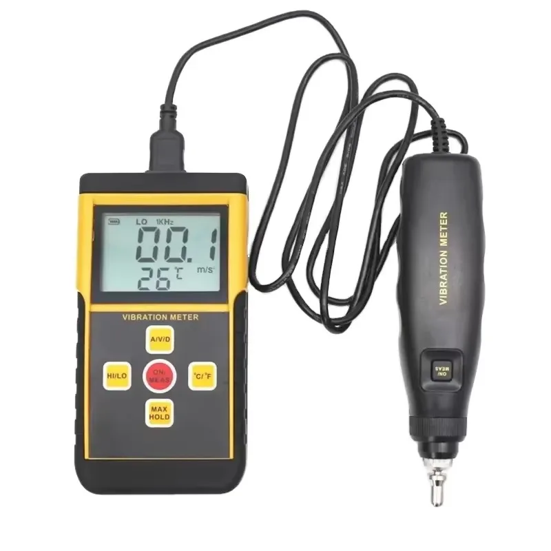 TM63B Portable Digital Vibration Meter High Precision Tester for Measuring Velocity and Acceleration